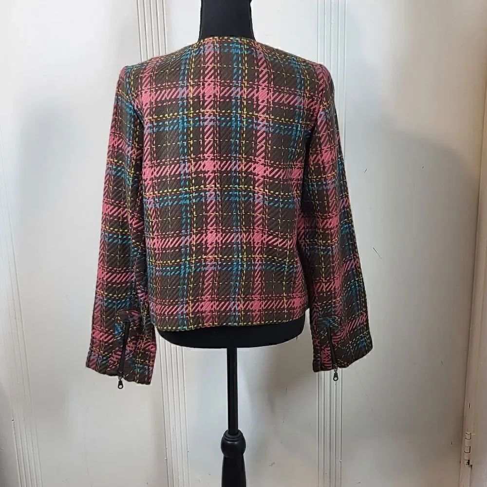 Boston Design Pink & Brown Plaid Jacket - Picture 2 of 9
